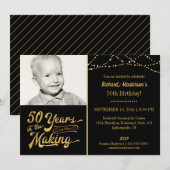50e verjaardag 50 jaar in de 'MAKING Black & Gold' Kaart (Voorkant / Achterkant)