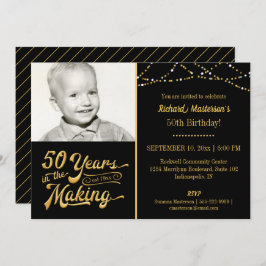 50e verjaardag 50 jaar in de 'MAKING Black & Gold' Kaart