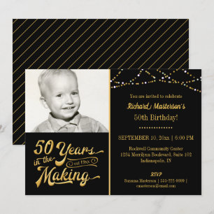 50e verjaardag 50 jaar in de 'MAKING Black & Gold' Kaart