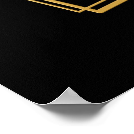 50e verjaardag 50 jaar in het zwarte goud poster (Hoek)