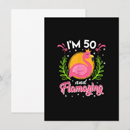 50e verjaardag 50 jaar met geweldige dames flaming kaart (Voorkant / Achterkant)