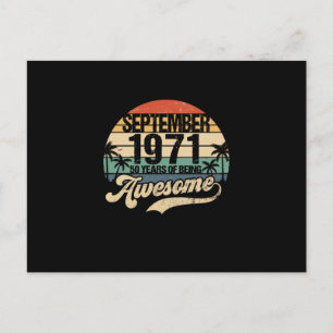 50e verjaardag 50 jaar oud Geweldige sinds septemb Aankondigingskaart