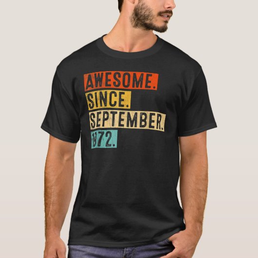 50e verjaardag 50 jaar oud Geweldige sinds septemb T-shirt (Voorkant)
