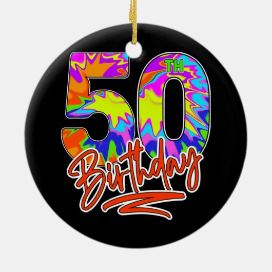 50e verjaardag 50-jarige Mannen Vrouwen in de donk Keramisch Ornament (Achterkant)