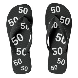 50e verjaardag 50 Patroonpatronen Teenslippers