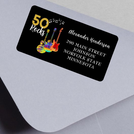 50e verjaardag 50 Rocks Etiket