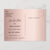 50e verjaardag 50 roos gouden sterren op de datum briefkaart (Achterkant)