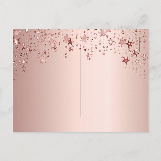 50e verjaardag 50 roos gouden sterren save the dat briefkaart (Achterkant)