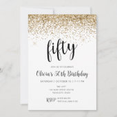 50e verjaardag 50e goudglitter-Confetti Kaart (Voorkant)