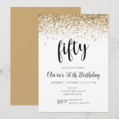 50e verjaardag 50e goudglitter-Confetti Kaart (Voorkant / Achterkant)