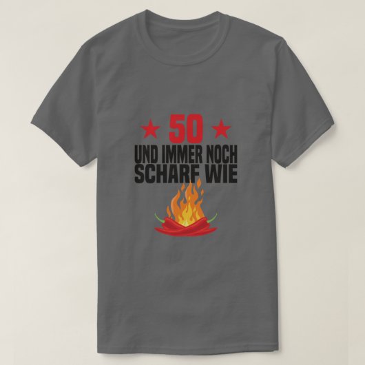 50e verjaardag 50e verjaardag Chili Hot T-shirt (Design voorkant)