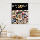 50e verjaardag 51 foto collage Proost op 40 jaar Poster (Keuken)