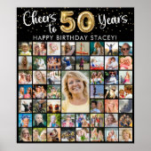 50e verjaardag 51 Photo Collage Hoera voor 40 jaar Poster (Voorkant)