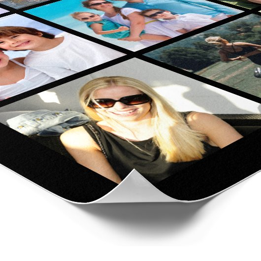 50e verjaardag 55 Photo Collage Hoera voor de jare Poster (Hoek)