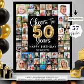 50e verjaardag 57 Photo Collage Hoera voor 50 jaar Poster