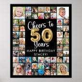 50e verjaardag 57 Photo Collage Hoera voor 50 jaar Poster (Voorkant)