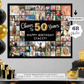 50e verjaardag 68 foto collage hoera voor 50 jaar poster