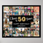 50e verjaardag 68 foto collage hoera voor 50 jaar poster (Voorkant)