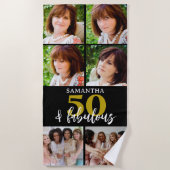 50e verjaardag 6 fotocollage 50 en fabelachtig strandlaken (Voorkant)