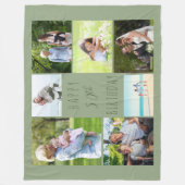 50e verjaardag 7 Foto Collage Sage Green Fleece Deken (Voorkant)
