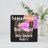 50e verjaardag '80s Dance Party Birthday' Kaart (Staand voorkant)