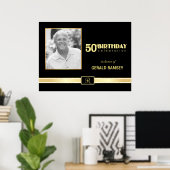 50e verjaardag - Aangepast foto-Poster Poster (Thuiskantoor)