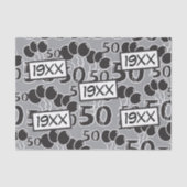 50e verjaardag Aangepast geboortejaar — Weefselpap Tissuepapier (Voorkant)