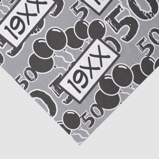 50e verjaardag Aangepast geboortejaar — Weefselpap Tissuepapier (Detail)