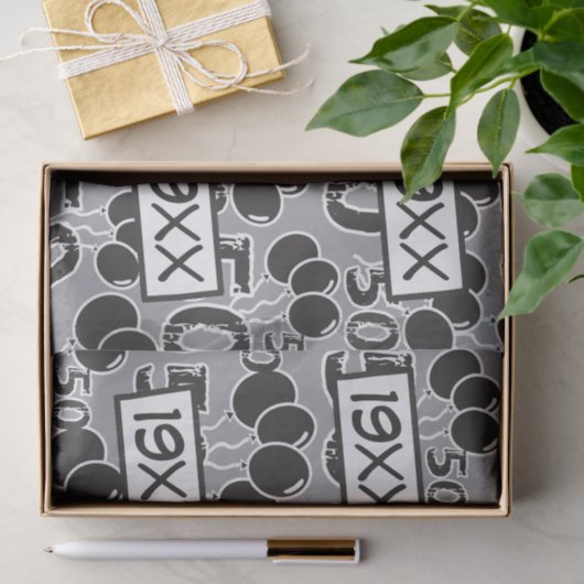 50e verjaardag Aangepast geboortejaar — Weefselpap Tissuepapier (Geschenk)