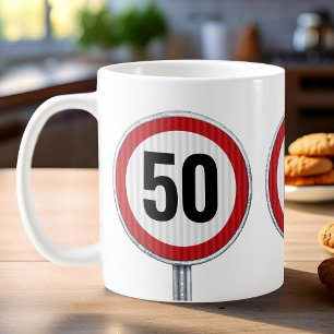50e verjaardag Aangepast leeftijd Snelheidslimbord Koffiemok