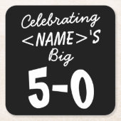 50e verjaardag - Aangepast Onderzetter papier (Voorkant)