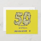 50e verjaardag Aangepaste BG Kleur ansichtkaart Briefkaart (Voorkant / Achterkant)