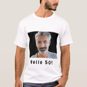 50e verjaardag aangepaste foto hallo 50 jongens ma t-shirt (Voorkant)