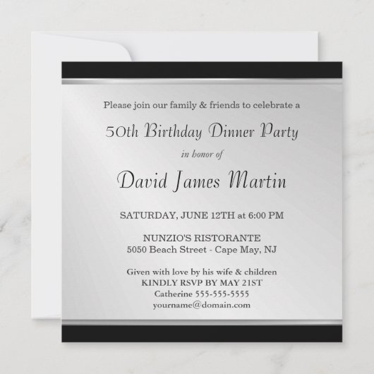 50e verjaardag - Aangepaste fotouitnodigingen Kaart (Achterkant)