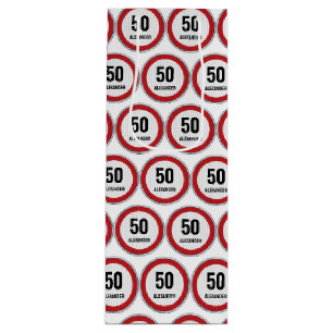 50e verjaardag Aangepaste LEFTIJD Snelheidslimiet Wijn Cadeautas