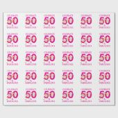 50e verjaardag Aangepaste naam 50 en fantastisch Cadeaupapier (Vlak)