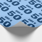 50e verjaardag Aangepaste naam Aangepaste kleur BL Cadeaupapier (Hoek)