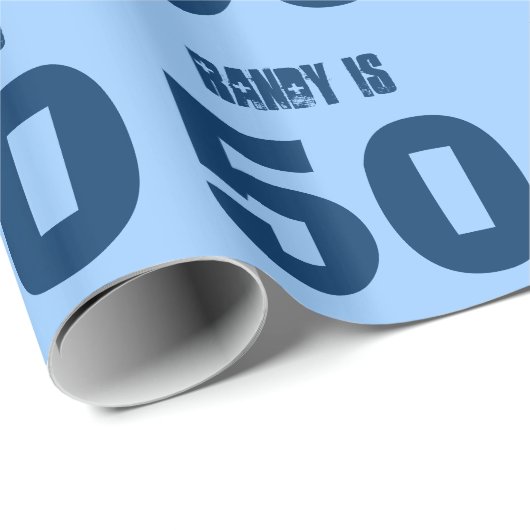 50e verjaardag Aangepaste naam Aangepaste kleur BL Cadeaupapier (Rol Hoek)