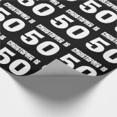 50e verjaardag Aangepaste naam Aangepaste kleur Cadeaupapier (Hoek)