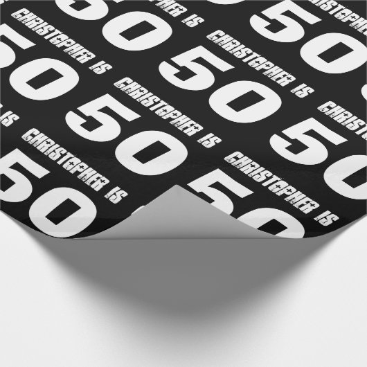 50e verjaardag Aangepaste naam Aangepaste kleur Cadeaupapier (Hoek)