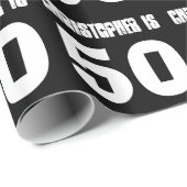 50e verjaardag Aangepaste naam Aangepaste kleur Cadeaupapier (Rol Hoek)