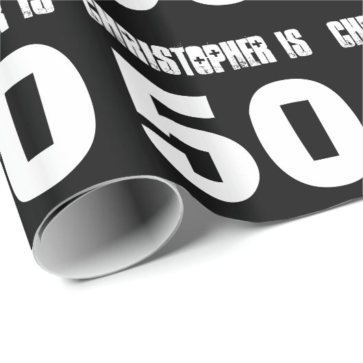 50e verjaardag Aangepaste naam Aangepaste kleur Cadeaupapier (Rol Hoek)