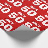 50e verjaardag Aangepaste naam Aangepaste kleur RE Cadeaupapier (Hoek)