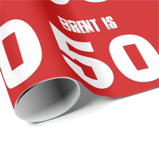 50e verjaardag Aangepaste naam Aangepaste kleur RE Cadeaupapier (Rol Hoek)