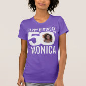 50e verjaardag aangepaste naam fotosjabloon wit t-shirt (Voorkant)