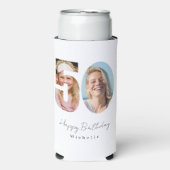 50e verjaardag Aangepaste twee foto Seltzer Blikjeskoeler (Seltzer Voorkant)