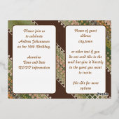 50e verjaardag Aangepaste uitnodiging Bloemen Beau (Achterkant)