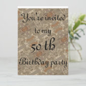 50e verjaardag abstract gouden patroon kaart (Staand voorkant)