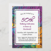 50e verjaardag Abstract Paars- Kaart (Voorkant)