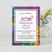 50e verjaardag Abstract Paars- Kaart (Staand voorkant)